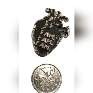 🦇⚡🫀 Enamel pin "I am, I am, I am" black Anatomical heart